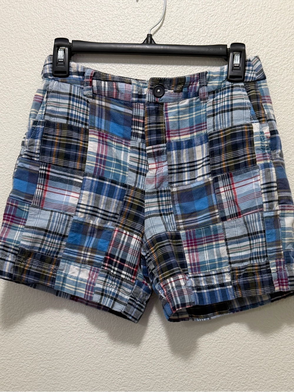 Merona woman's blue patchwork chino shorts, size 2